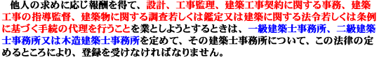 建築士事務所登録について
